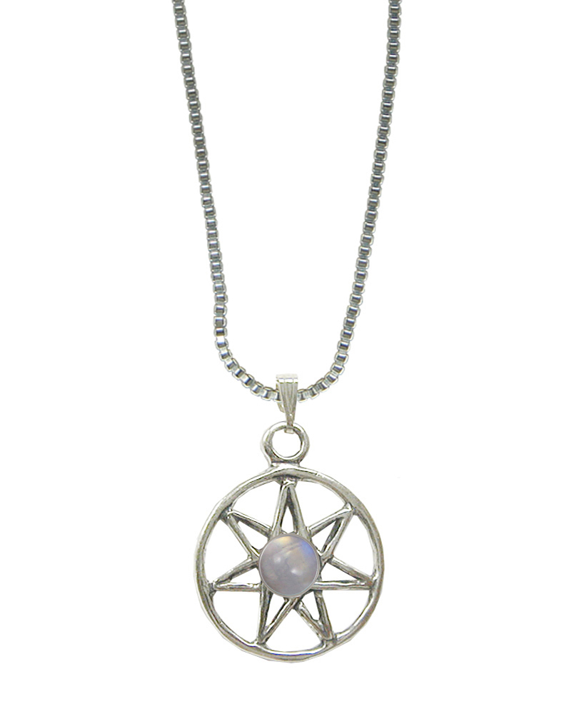 Sterling Silver Fairy Star Pendant With Rainbow Moonstone